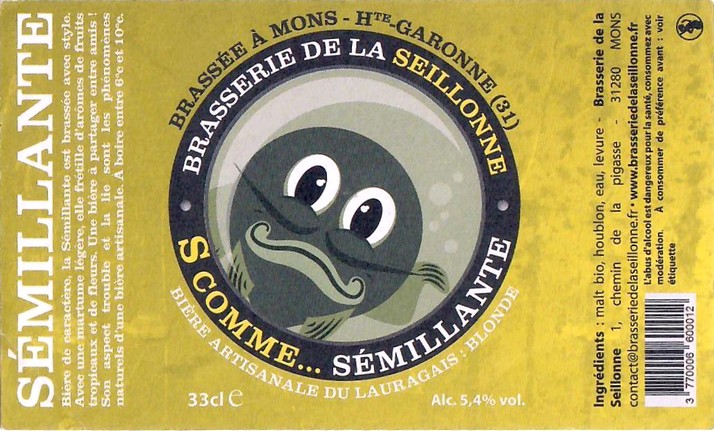 Etiquette BRASSERIE DE LA SEILLONNE 34