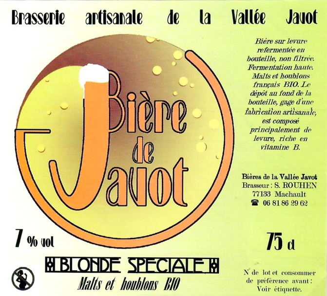 Etiquette BRASSERIE DE LA VALLEE JAVOT 06