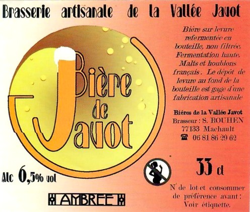 Etiquette BRASSERIE DE LA VALLEE JAVOT 08