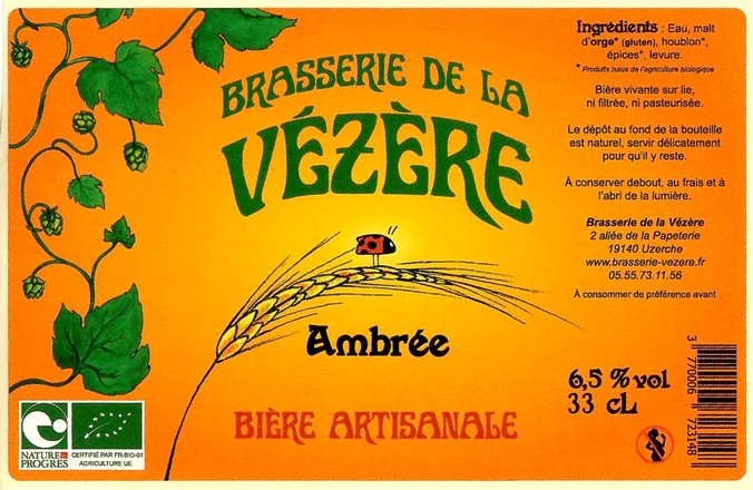 Etiquette BRASSERIE DE LA VEZERE 15