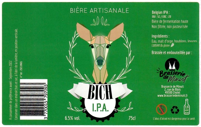 Etiquette BRASSERIE DE MINUIT 11