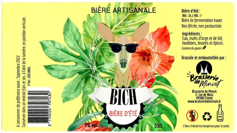 Etiquette BRASSERIE DE MINUIT 13