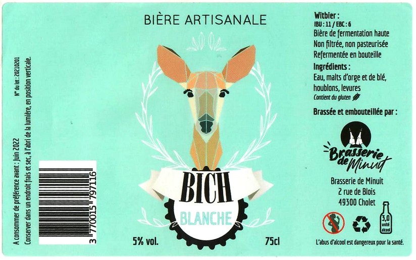 Etiquette BRASSERIE DE MINUIT 14