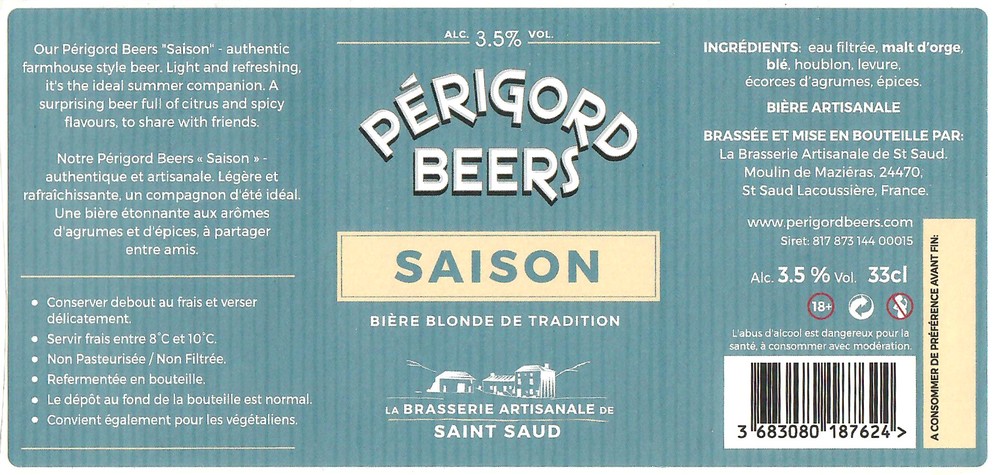 Etiquette BRASSERIE DE SAINT SAUD 12