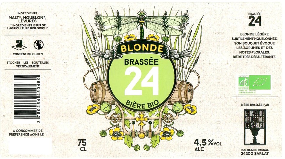 Etiquette BRASSERIE DE SARLAT 26