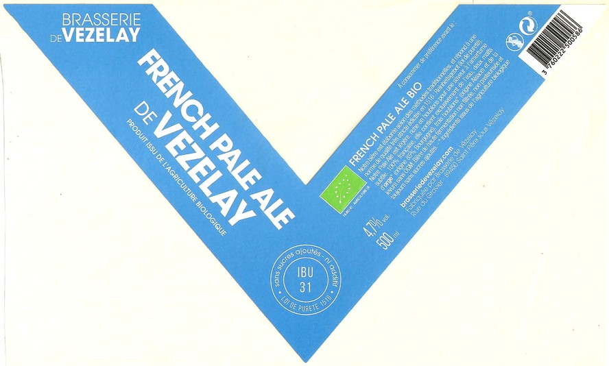 Etiquette BRASSERIE DE VEZELAY 33