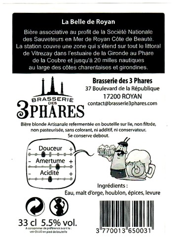 etiquette BRASSERIE DES 3 PHARES 01 BACK
