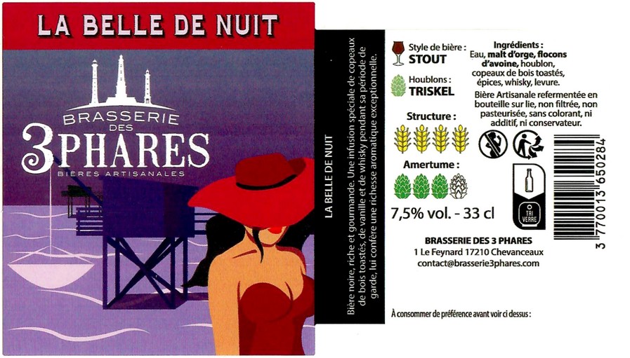 Etiquette BRASSERIE DES 3 PHARES 10