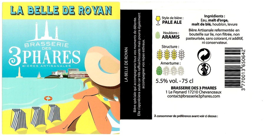 Etiquette BRASSERIE DES 3 PHARES 13