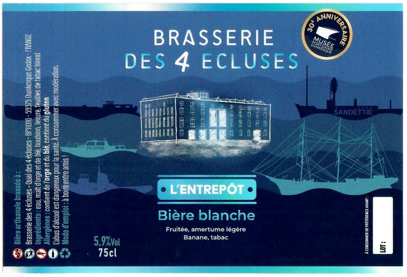 Etiquette BRASSERIE DES 4 ECLUSES 12