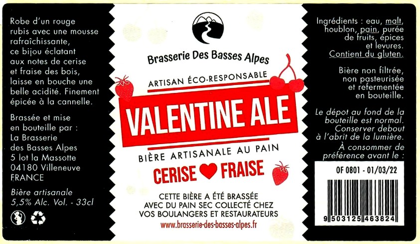 etiquette BRASSERIE DES BASSES ALPES 01