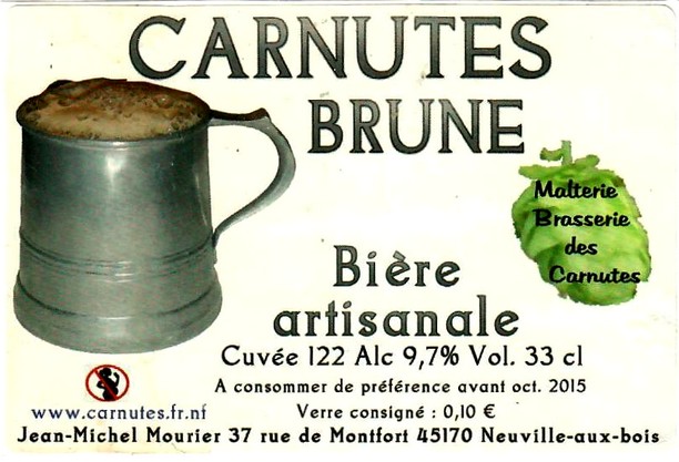 etiquette BRASSERIE DES CARNUTES 16