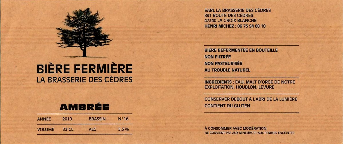 etiquette BRASSERIE DES CEDRES 04