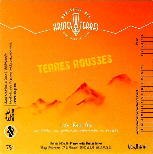 etiquette BRASSERIE DES HAUTES TERRES 07