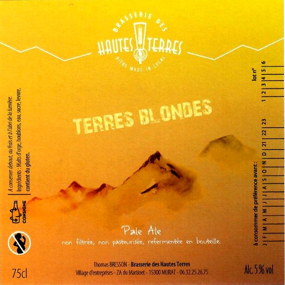etiquette BRASSERIE DES HAUTES TERRES 09