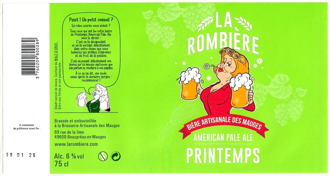 Etiquette BRASSERIE DES MAUGES 62