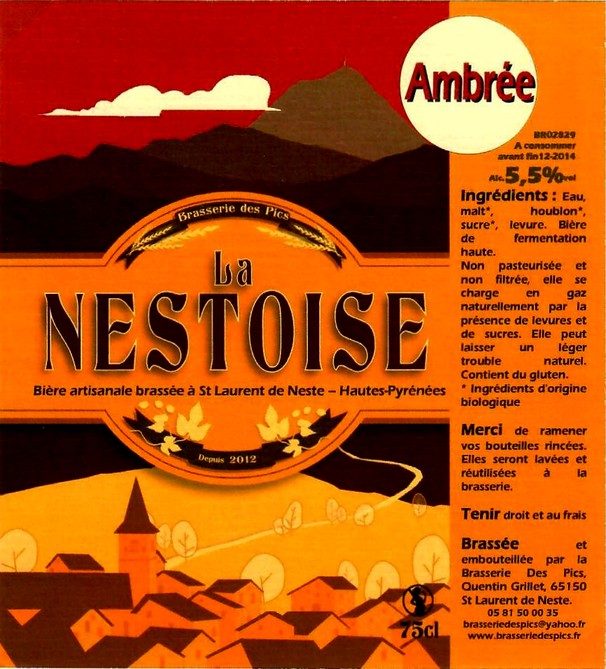 etiquette BRASSERIE DES PICS 18