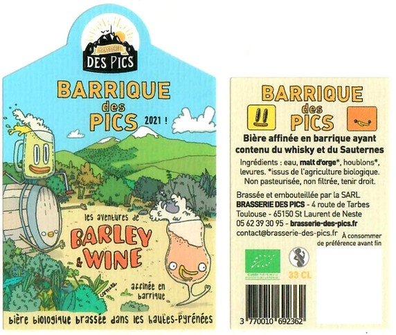 Etiquette BRASSERIE DES PICS 25