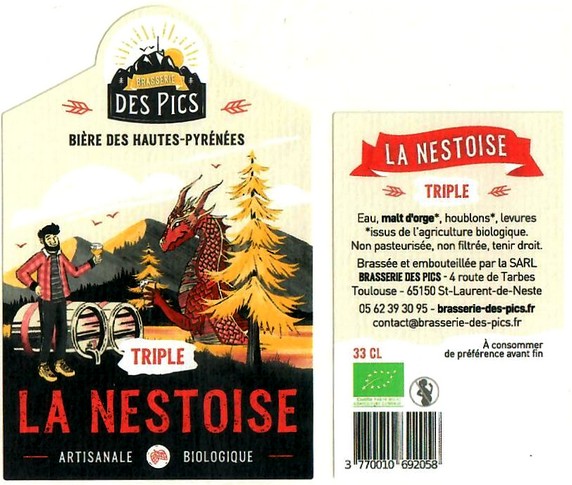 Etiquette BRASSERIE DES PICS 38