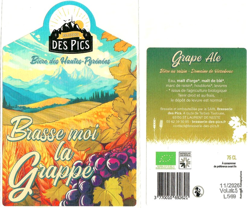 Etiquette BRASSERIE DES PICS 43