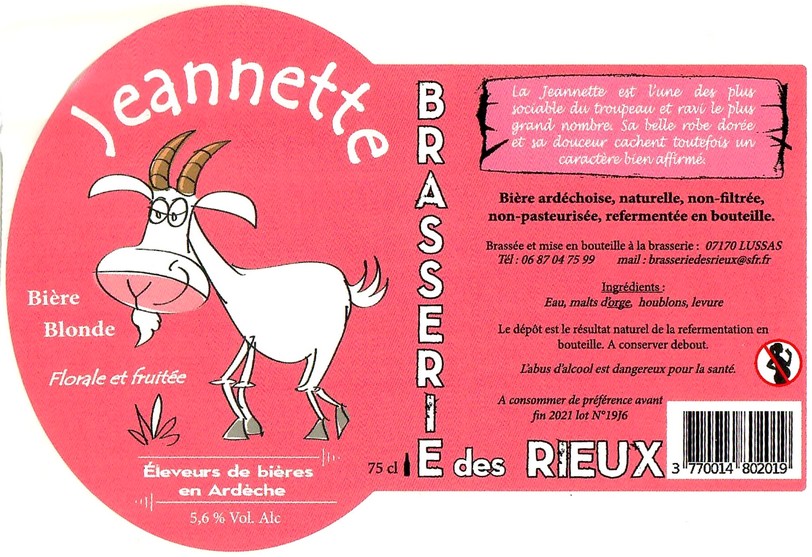 Etiquette BRASSERIE DES RIEUX 25