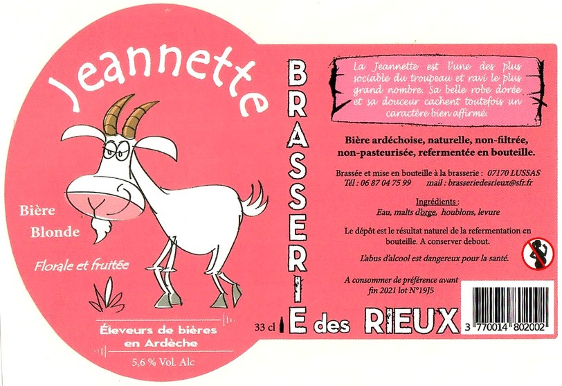 Etiquette BRASSERIE DES RIEUX 27