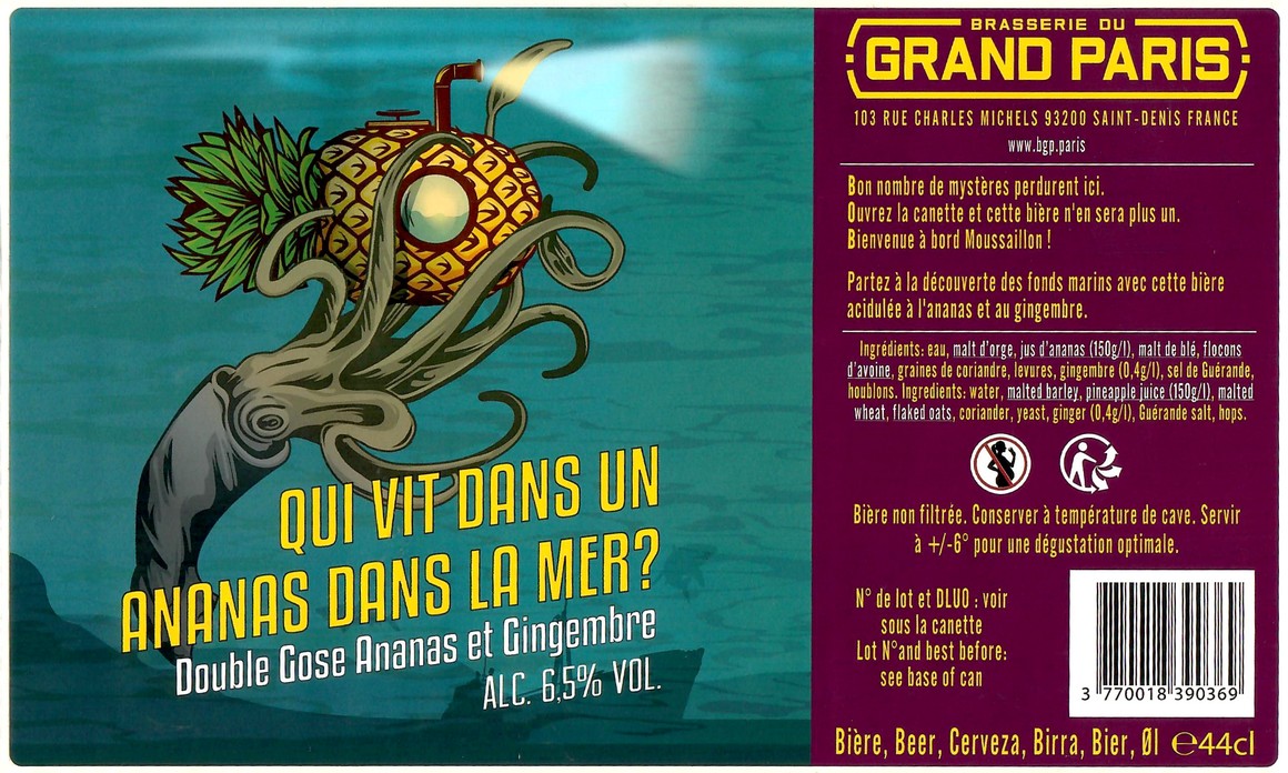 Etiquette BRASSERIE DU GRAND PARIS 73