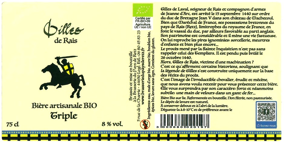 etiquette BRASSERIE DU PAYS DE RETZ 14