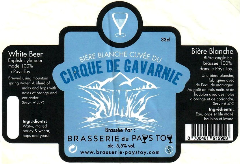 etiquette BRASSERIE DU PAYS TOY 07