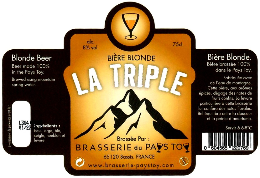 etiquette BRASSERIE DU PAYS TOY 14