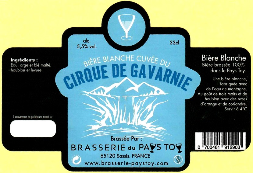 etiquette BRASSERIE DU PAYS TOY 15