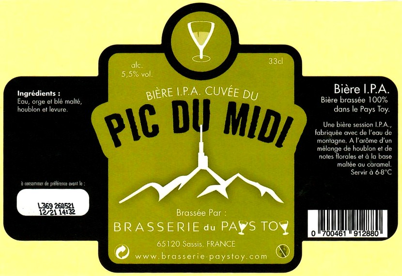 etiquette BRASSERIE DU PAYS TOY 17