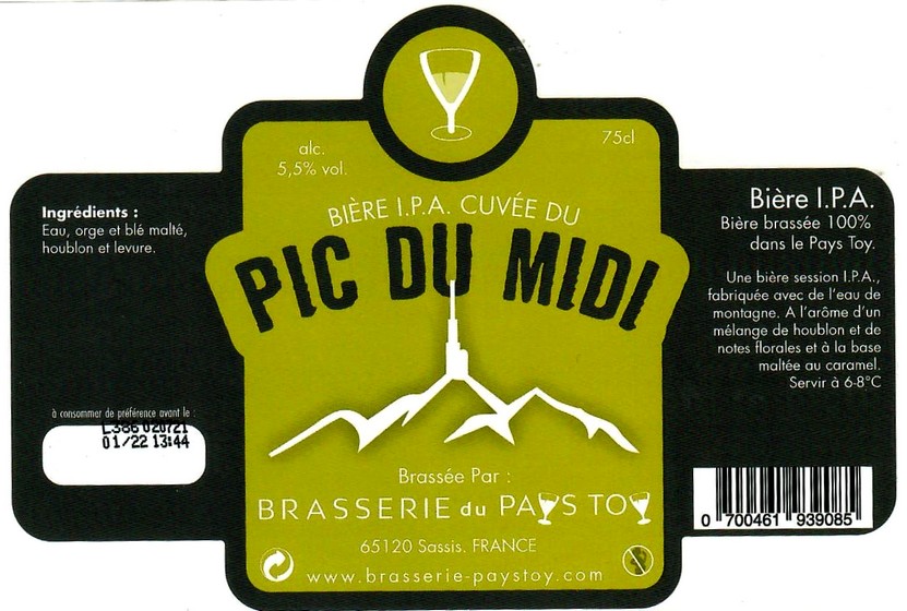 Etiquette BRASSERIE DU PAYS TOY 23