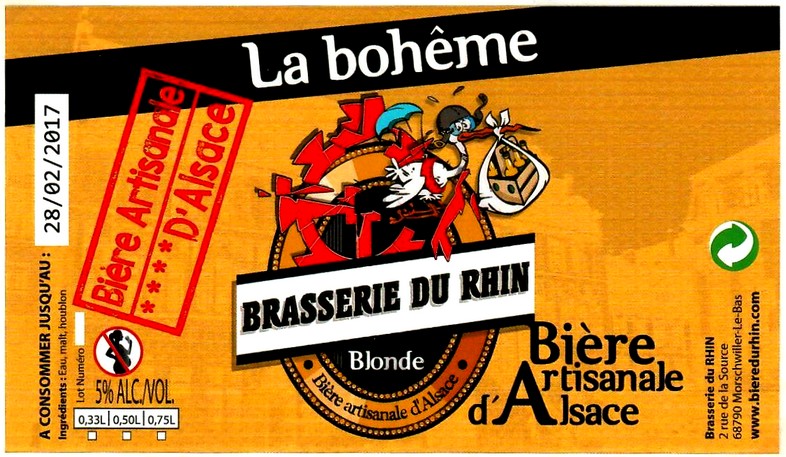 etiquette BRASSERIE DU RHIN 13