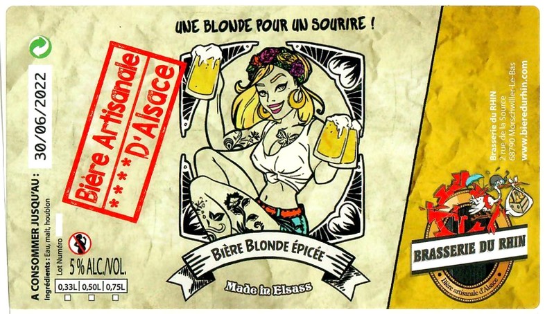 Etiquette BRASSERIE DU RHIN 20