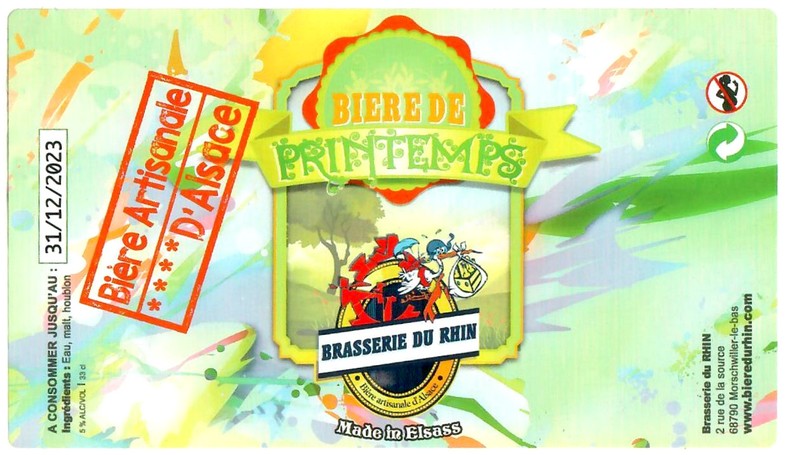 Etiquette BRASSERIE DU RHIN 21