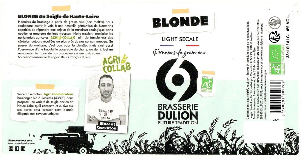 Etiquette BRASSERIE DULION 30