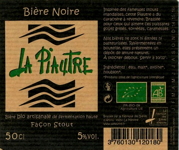 Etiquette BRASSERIE FABRIQUE BIERES ANJOU 75 Etiquette BRASSERIE FABRIQUE BIERES ANJOU 75
