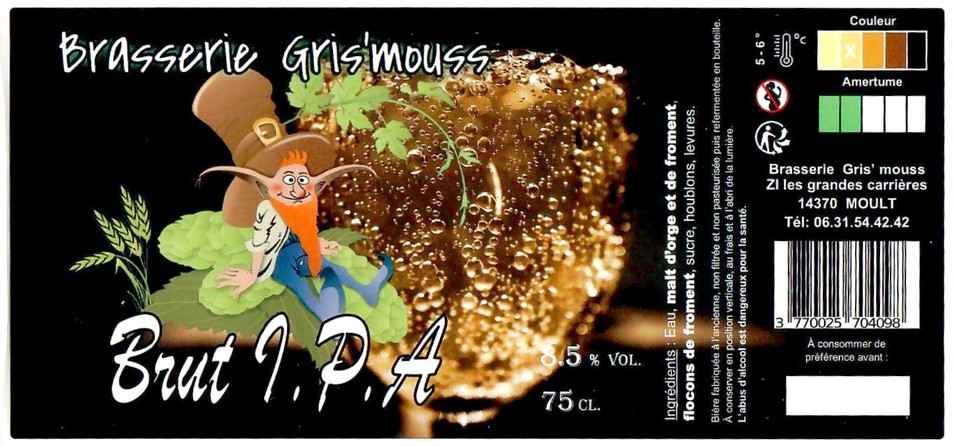 Etiquette BRASSERIE GRIS MOUSS 10
