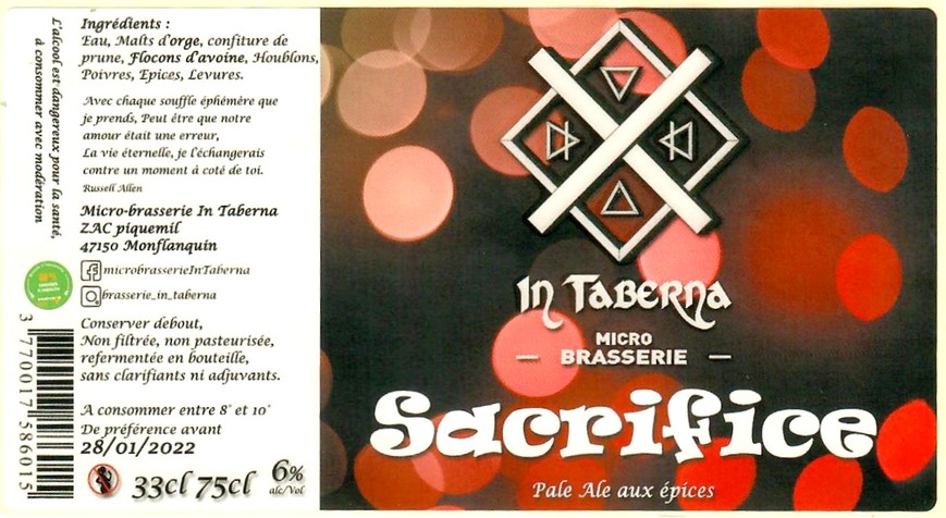 Etiquette BRASSERIE IN TABERNA 06