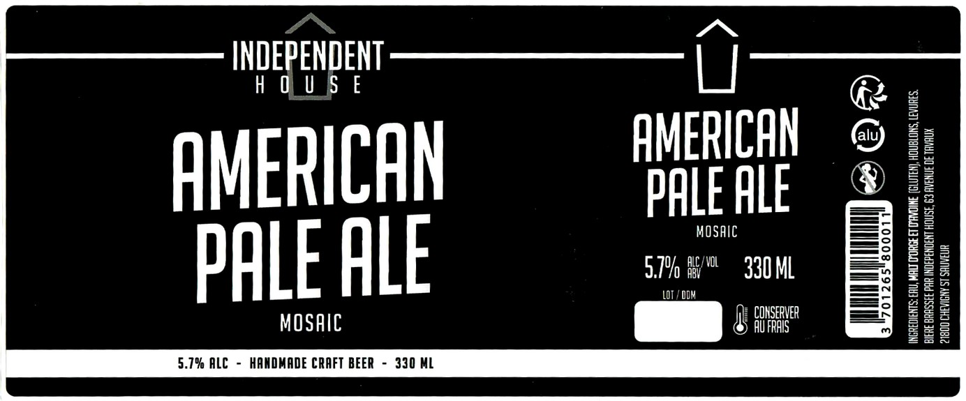 etiquette BRASSERIE INDEPENDENT HOUSE 23