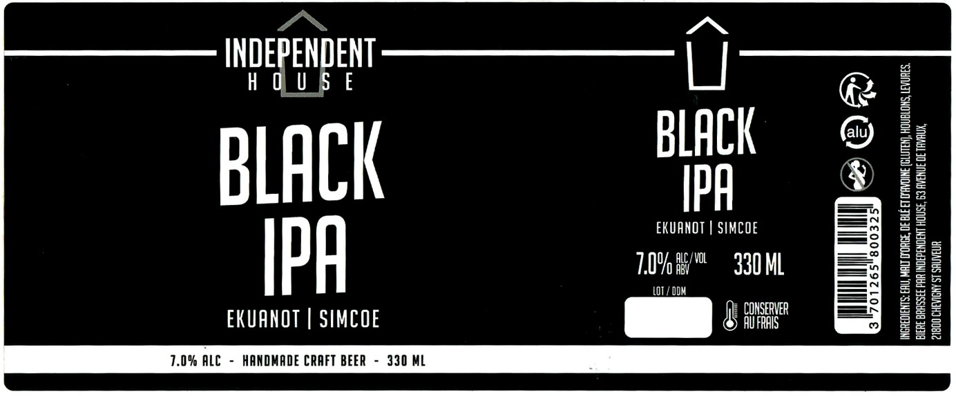 etiquette BRASSERIE INDEPENDENT HOUSE 25