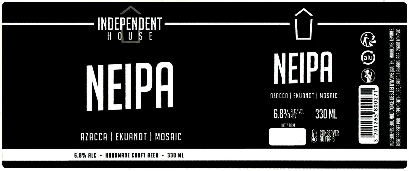 etiquette BRASSERIE INDEPENDENT HOUSE 26