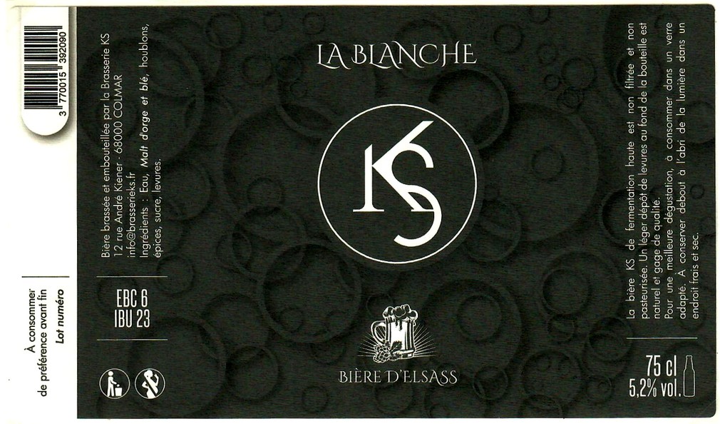 etiquette BRASSERIE KS 12