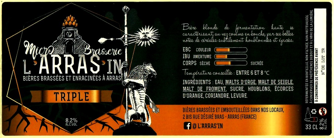 etiquette BRASSERIE L'ARRAS'IN 11