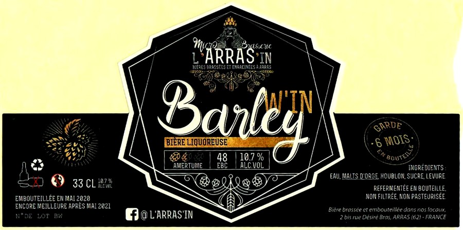 etiquette BRASSERIE L'ARRAS'IN 15