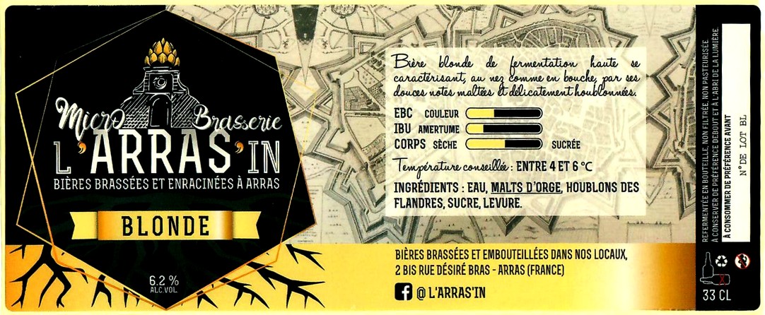 etiquette BRASSERIE L'ARRAS'IN 17