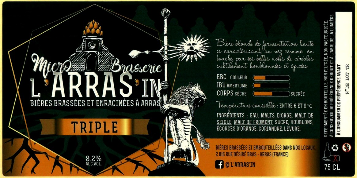 Etiquette BRASSERIE L'ARRAS'IN 22