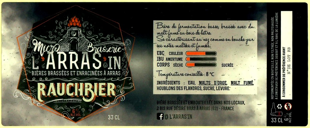 Etiquette BRASSERIE L'ARRAS'IN 27