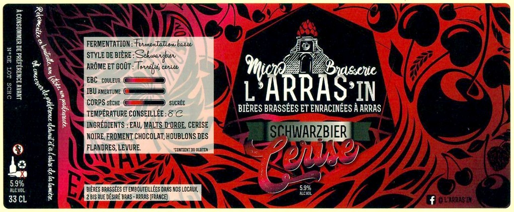Etiquette BRASSERIE L'ARRAS'IN 33
